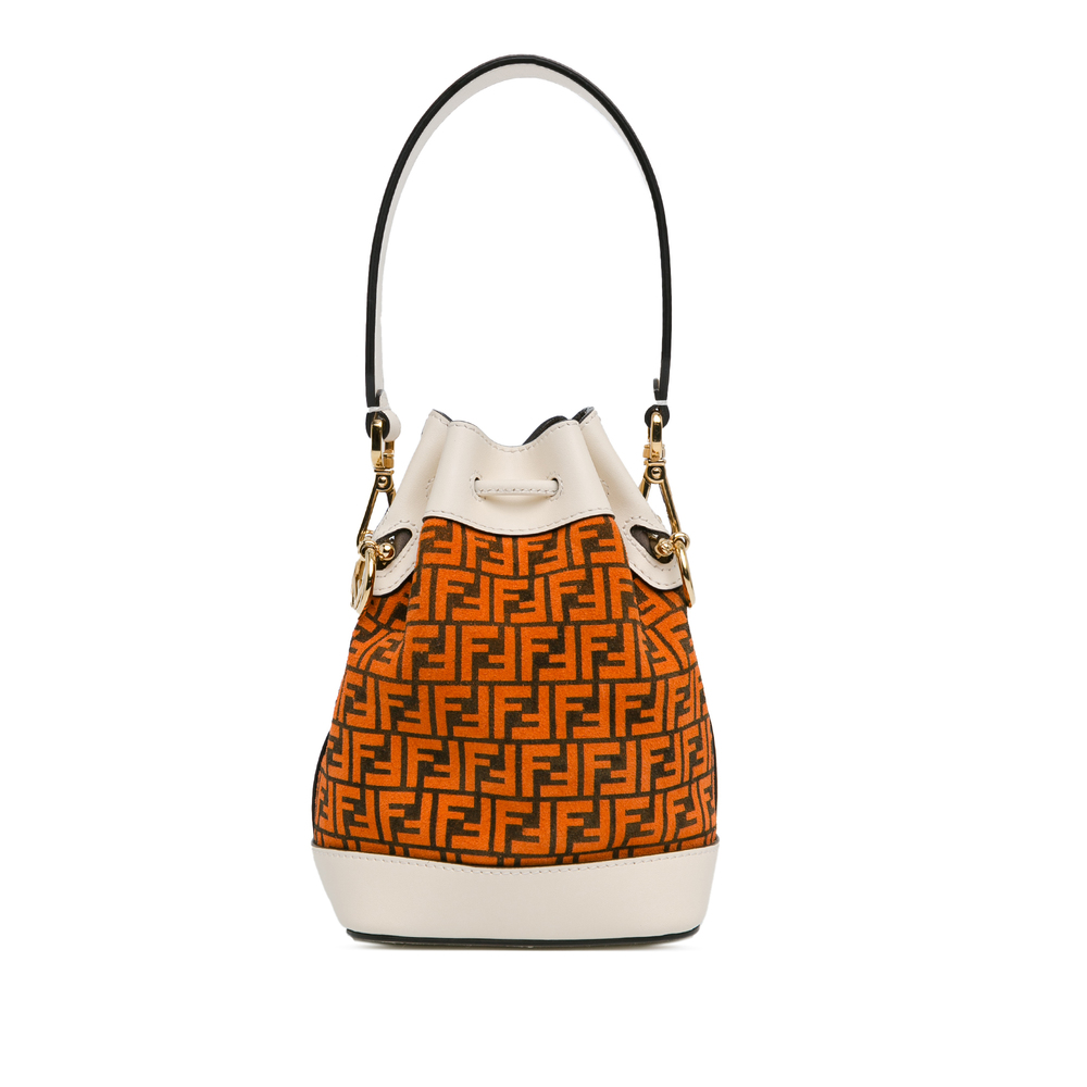 Pre-Loved Fendi Mini Zucca Suede F is Fendi Mon Tresor Bucket - Picture 3 of 9
